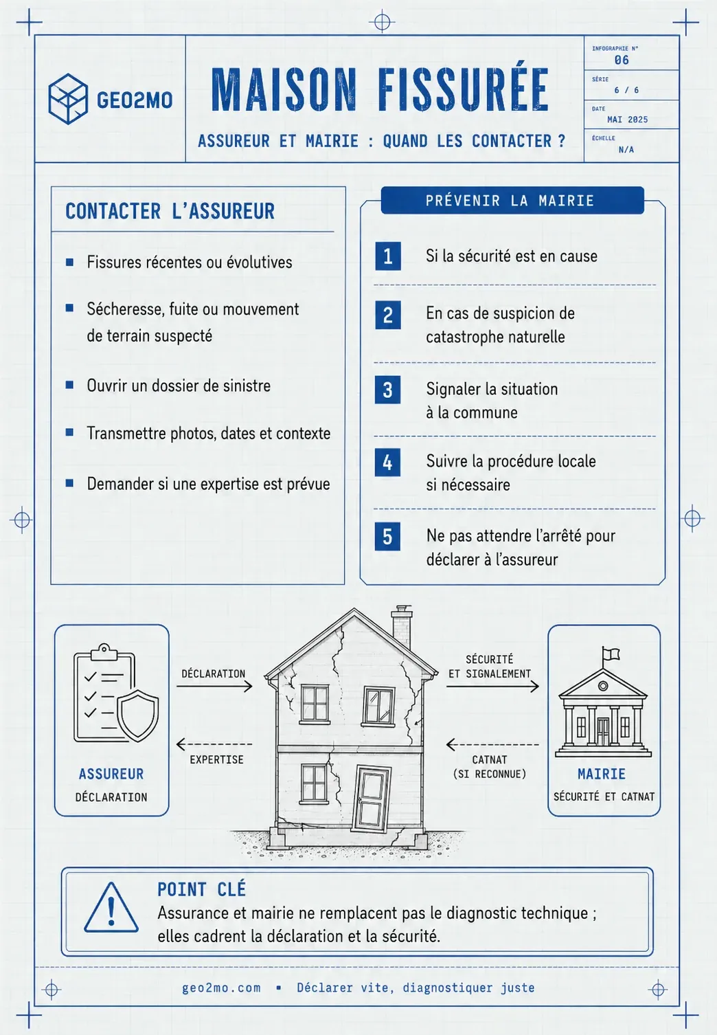 Démarches auprès de l’assureur et de la mairie lorsqu’une maison présente des fissures