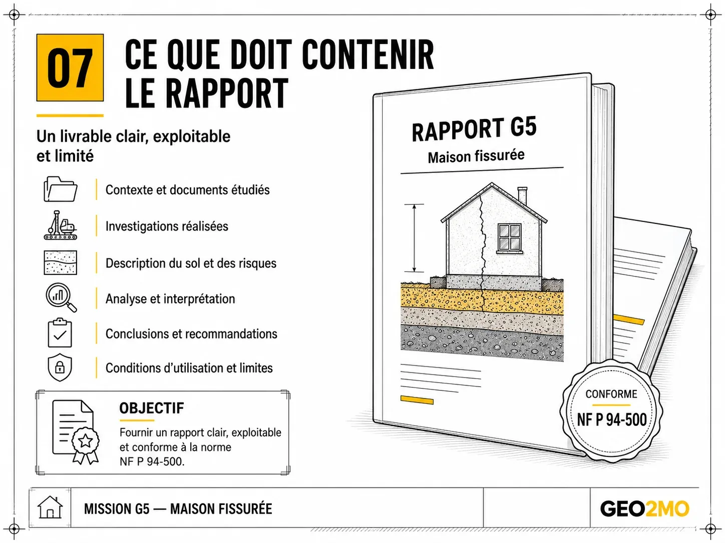 Éléments indispensables d’un rapport de diagnostic géotechnique G5 exploitable